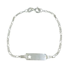 Pulseira chapinha de bebê em Prata 925