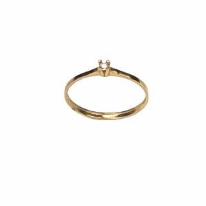 Anel Solitario rebaixado aro reto delicado Ouro 18k AN007