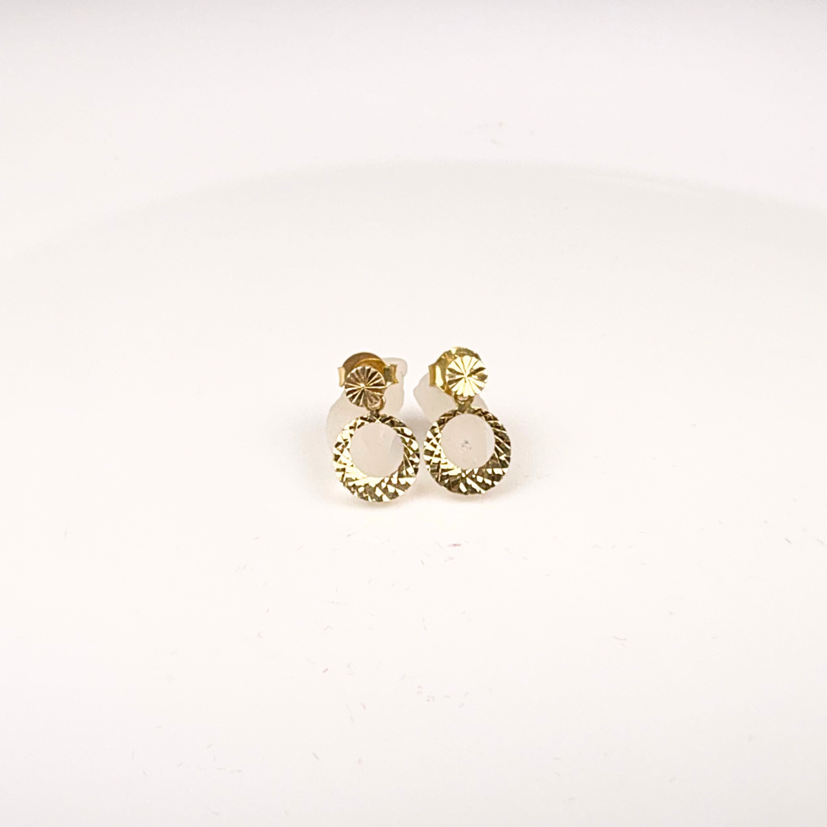 Brincos detalhados pendurados Ouro 18k BR 011 - Imagem 2