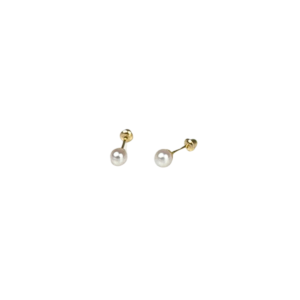 Brinco bebê pérola natural Ouro 18k BR005