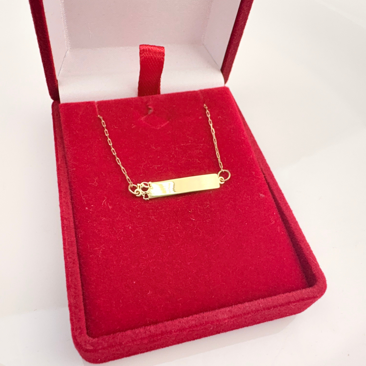 Pulseira Infantil chapinha com menina para gravar o nome Ouro 18k PU 003 - Imagem 2