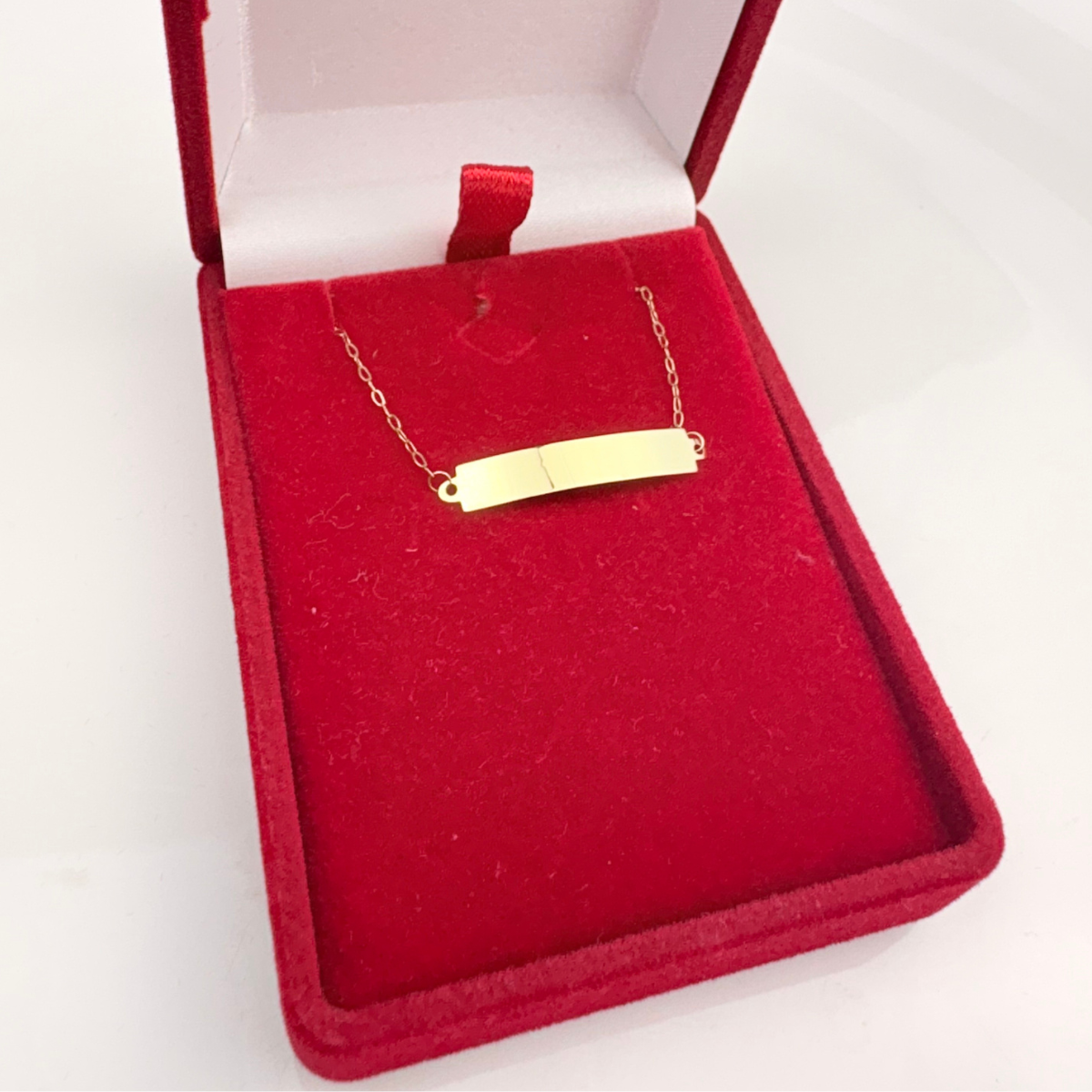 Pulseira Infantil chapinha para gravar o nome Tradicional Ouro 18k - Imagem 2
