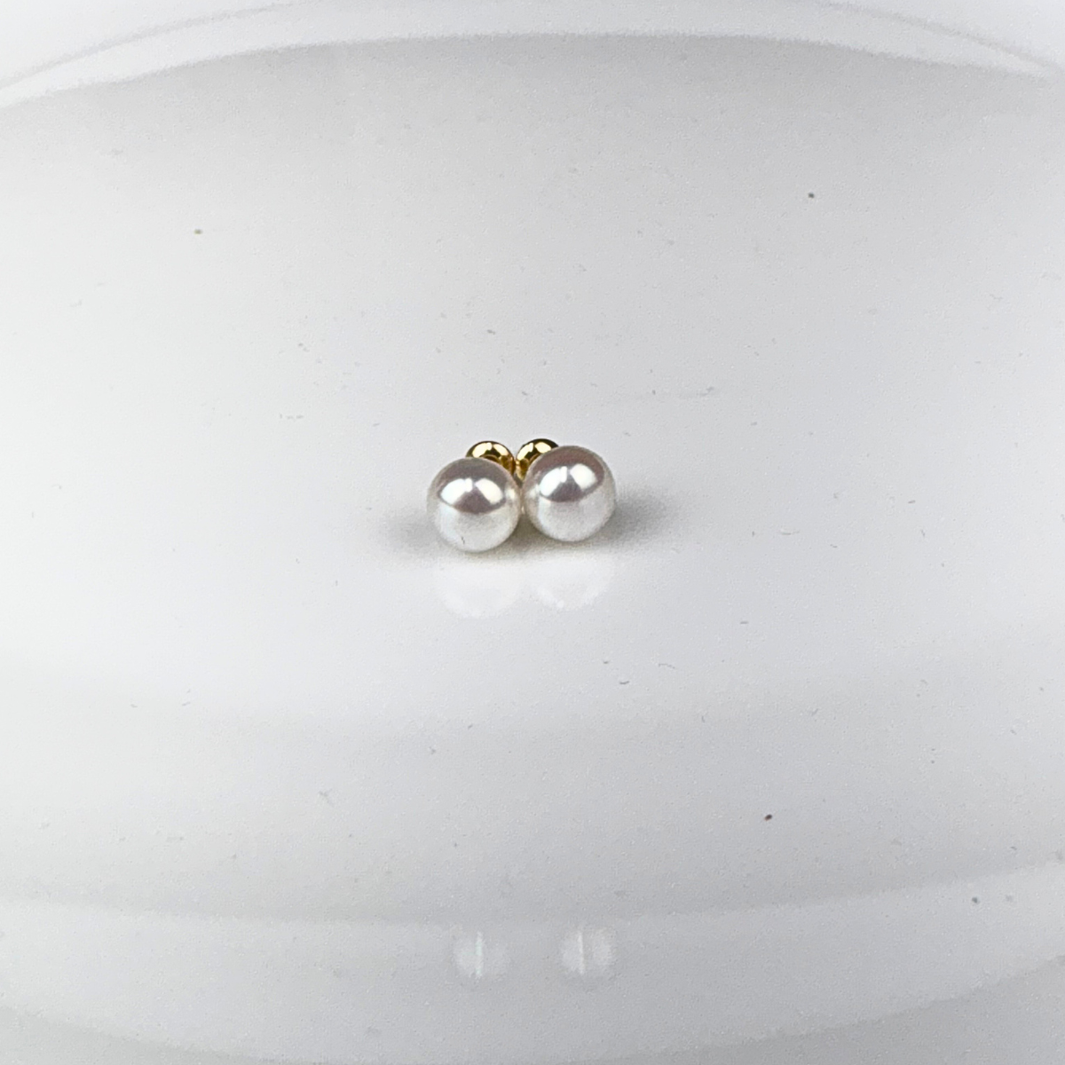 Brincos Pérola botão 6mm Ouro 18k BR008 - Imagem 2