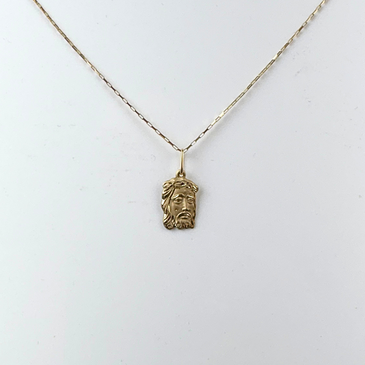 Face de cristo Ouro 18k com detalhes fosco PI002 - Imagem 2