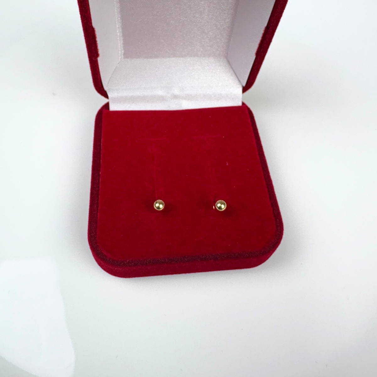 Brinco bolinha segundo furo ou bebê 4mm Ouro 18k BR002 - Imagem 2