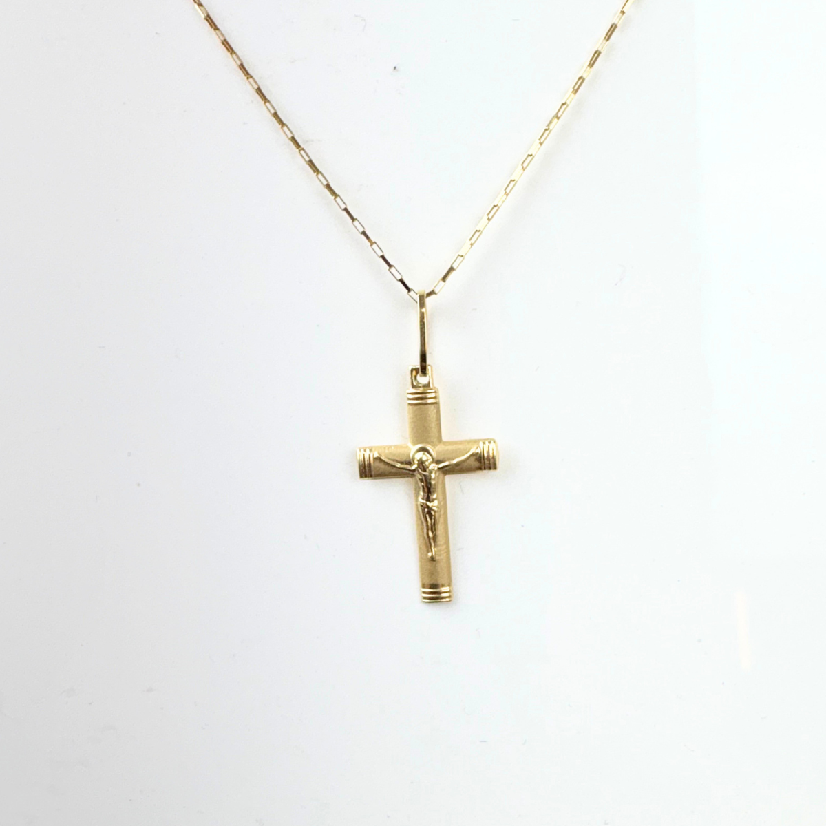 Pingente Cruz Ouro 18k com detalhe fosco PI 001 - Imagem 2